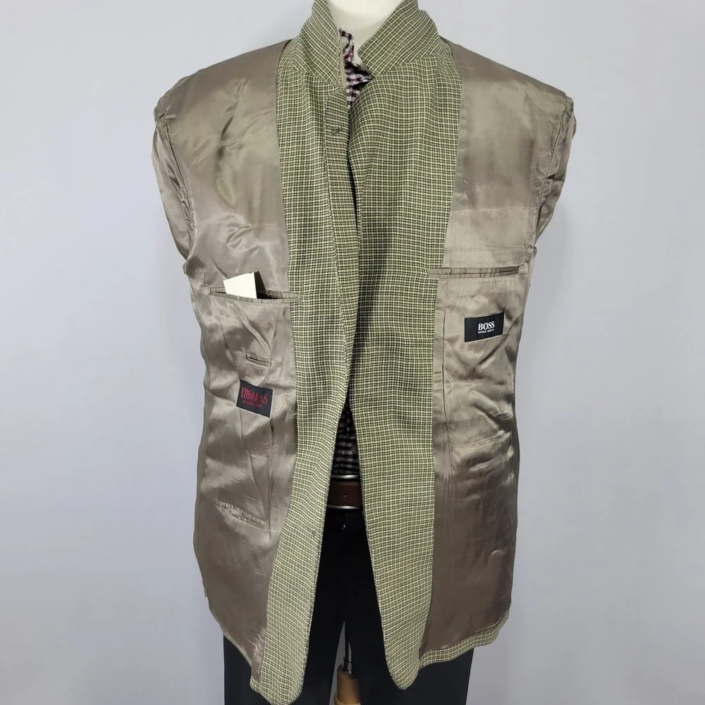 VTG Hugo Boss Apollon Men's Sport Coat Blazer Two Button Beige‎ Wool Size 44R